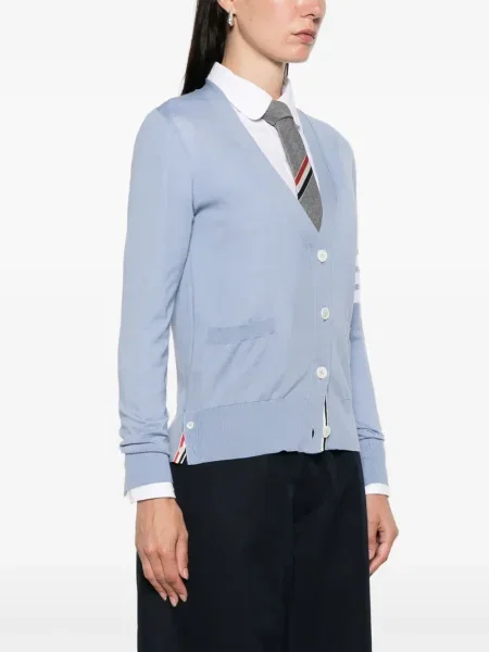 Cardigan Thom Browne de lână albastru