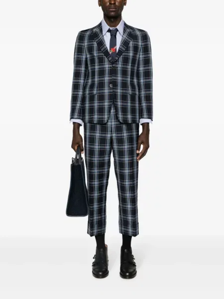 Vilnonis pledas švarkas Thom Browne mėlyna