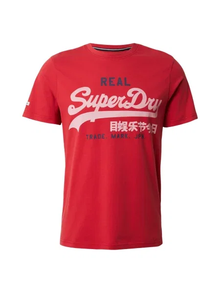 Superdry & Co Tricou bleumarin pastel roșu