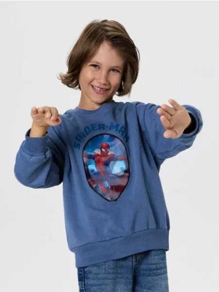 Sinsay mikina s kulatým výstřihem Spider-Man indigo