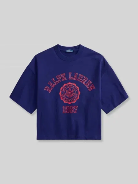 Polo Ralph Lauren T-shirt oversize niebieska