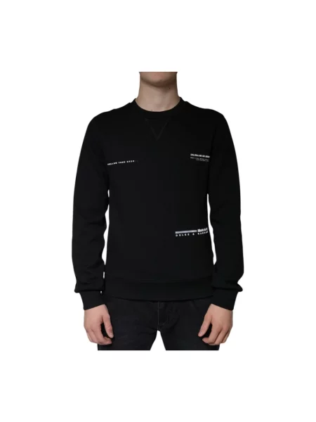 Bluza Dolce And Gabbana z nadrukiem z dekoltem w kształcie litery U czarna