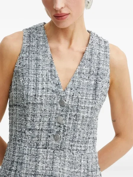 Rochie mini Guess din tweed gri