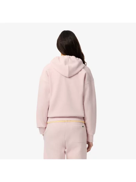 Lacoste Bluza Z Kapturem Zapinana Na różowa