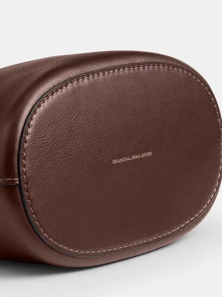 Кожаная сумка ведро Coach коричневая