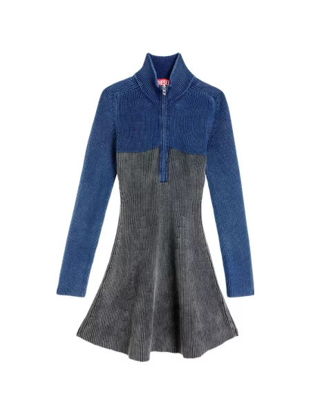 Rochie din denim Diesel tricotate gri