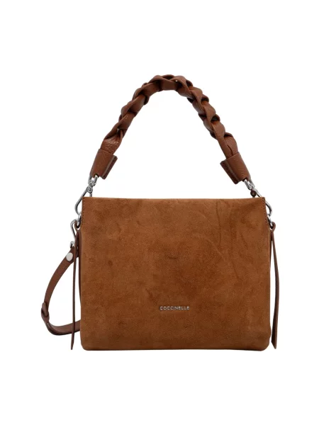 Torebka crossbody Coccinelle zamszowa brązowa