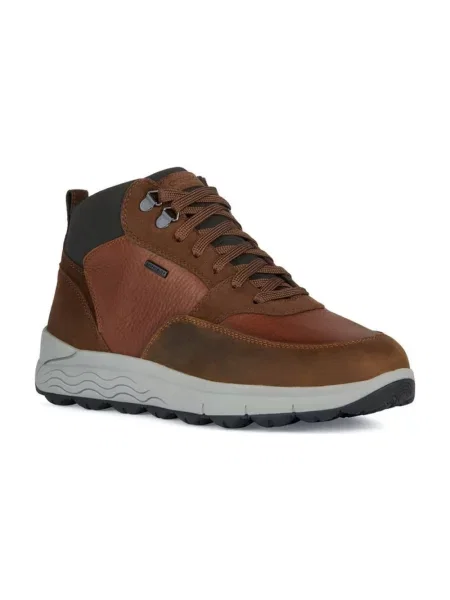 Lniane sneakersy Geox brązowe