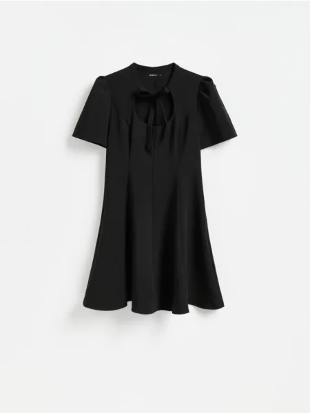 Reserved Rochie mini legată în talie negru