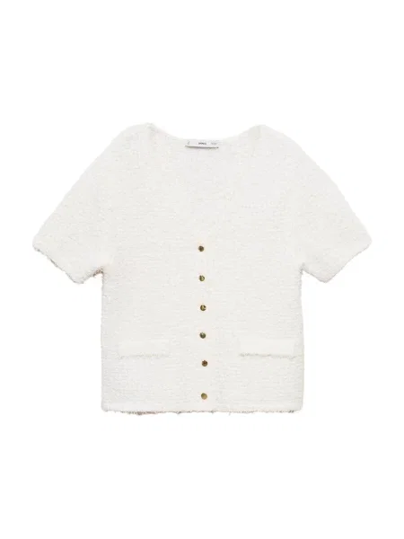 MANGO Geacă tricotată CAMILA' alb