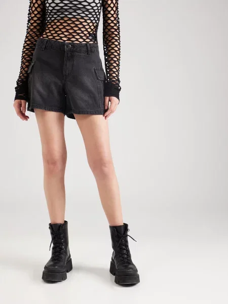 Noisy may Pantaloni eleganți SMILEY denim negru