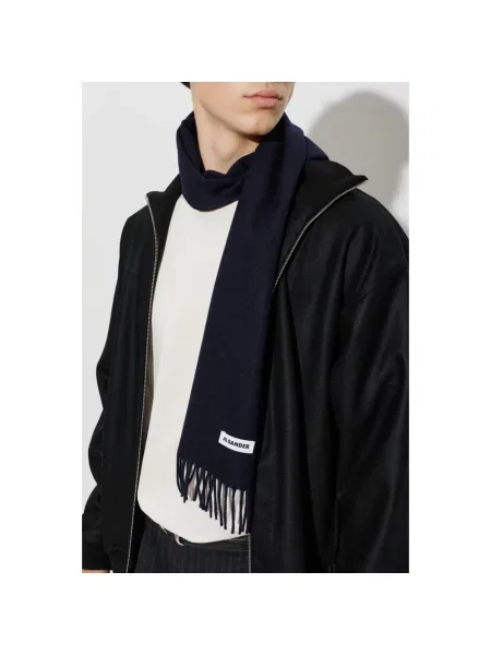 Szal Jil Sander wełniana niebieska