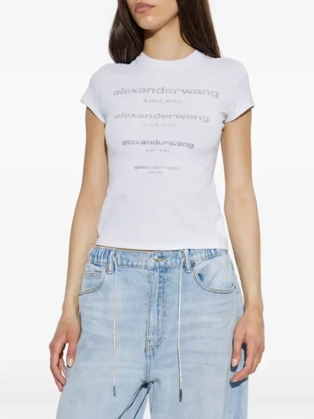 Tricou Alexander Wang cu autograf alb