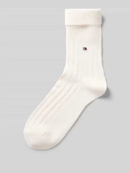 Skarpety z detal z logo Tommy Hilfiger białe