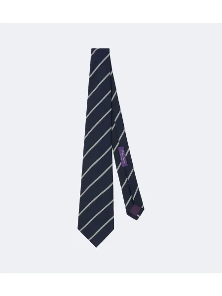 Cravată Ralph Lauren Purple Label de mătase cu dungi albastru