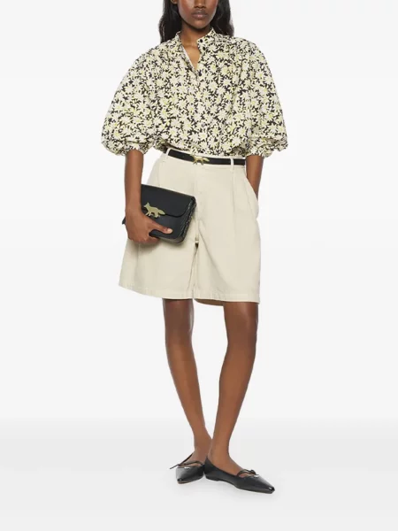 Cămașă Maison Kitsune cu model floral cu imagine negru