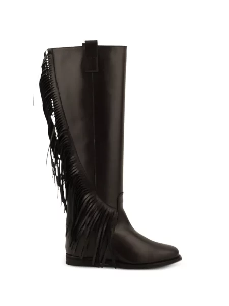 Botine Paul Warmer cu franjuri din piele maro