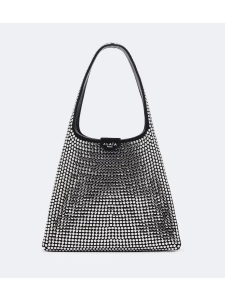 Top Alaïa din piele de căprioară cu tepi negru