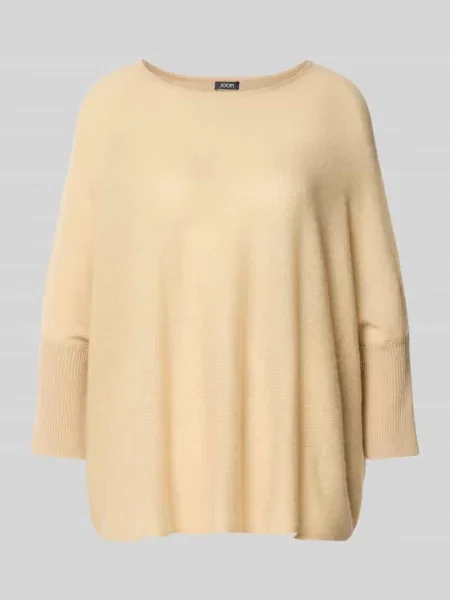 Sweter z dzianiny z kaszmiru z rękawem o dł. Joop! beżowy