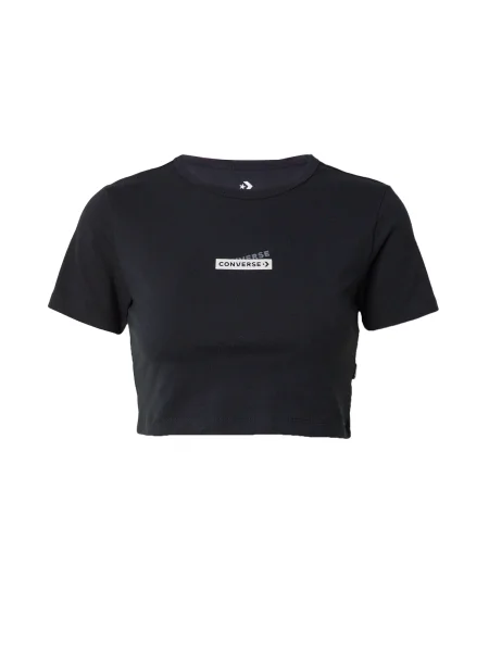 CONVERSE Tricou gri / negru alb