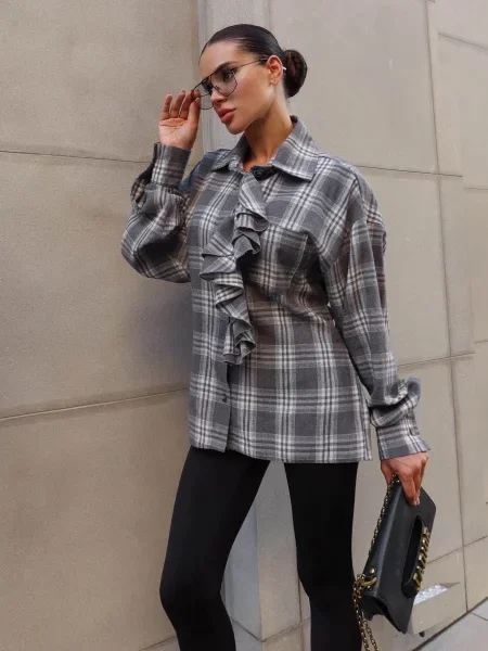 Рубашка Jadone Fashion серая