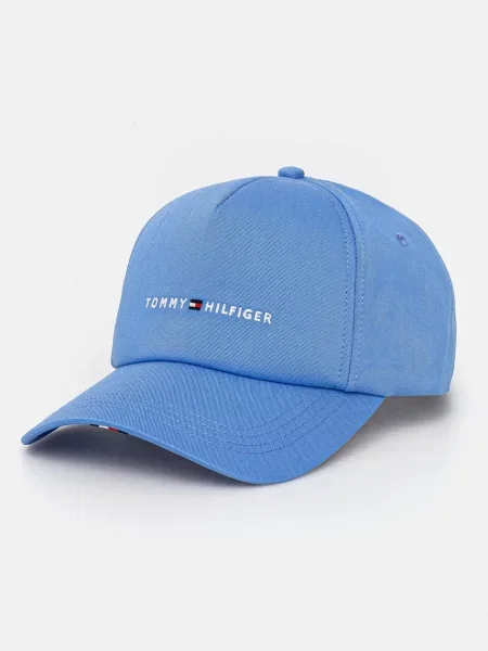 Шапка с козирка Tommy Hilfiger с апликация синьо