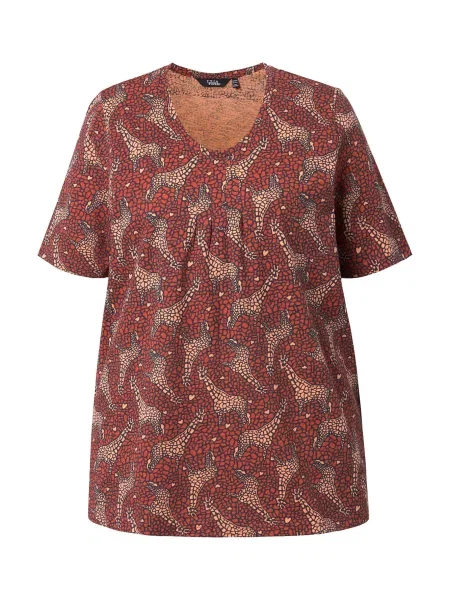 Ulla Popken Tricou nisipiu / bleumarin / ruginiu maro