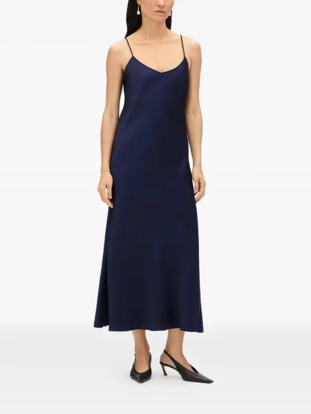 Rochie Another Tomorrow din satin albastru