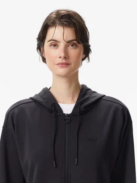 Худи Lacoste из модала черное