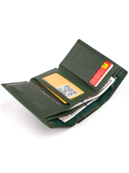 Кожаный кошелек St Leather Accessories зеленый
