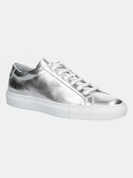 Usnjene superge Common Projects Achilles Shiny srebrna