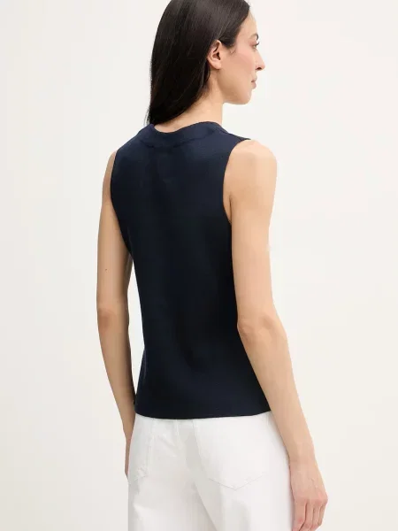 Kamizelka Tommy Hilfiger Co Full Needle Slim Vest Navy L
