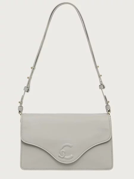 Coccinelle geantă crossbody pentru femei din piele bej