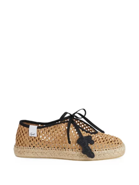 Espadrile Kenzo cu șireturi fără toc din dantelă