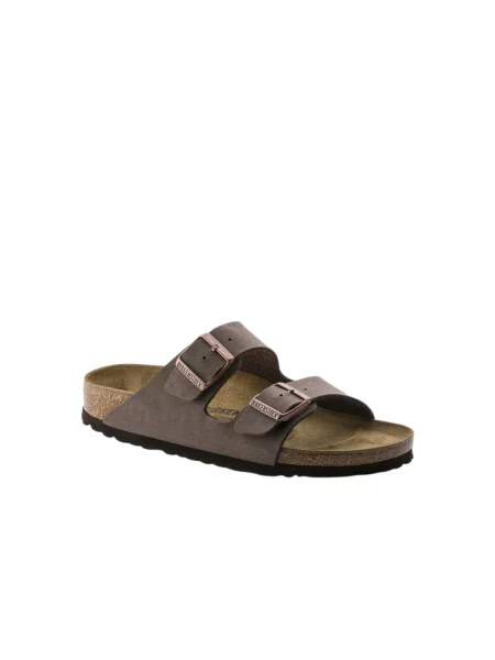 Klapki Birkenstock zamszowe brązowe
