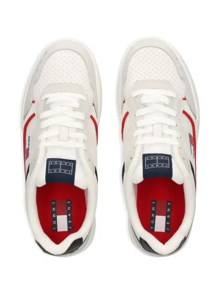 Sneakerși Tommy Jeans din piele alb