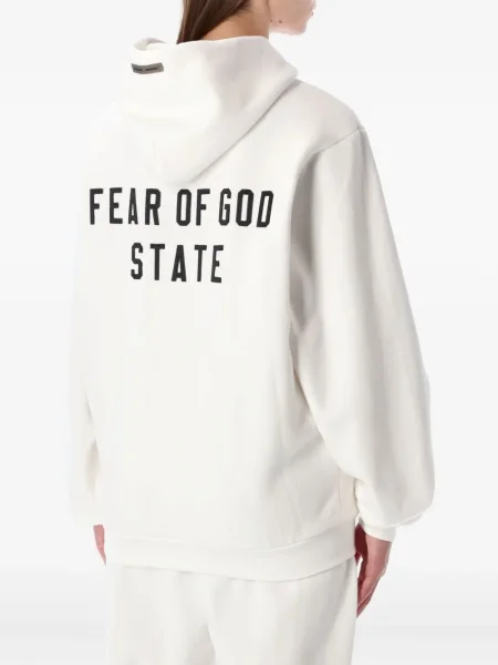 Hanorac cu glugă Fear Of God Essentials alb