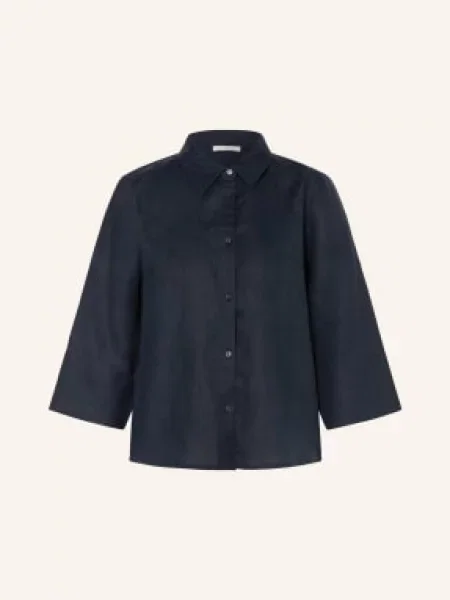 Lilienfels Bluzka Z Lnu Z Rękawami blau granatowa