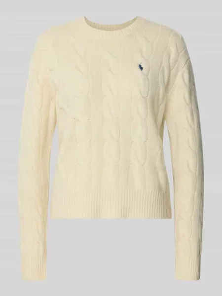 Sweter z dzianiny ze ściegiem warkoczowym i okrągłym dekoltem Polo Ralph Lauren