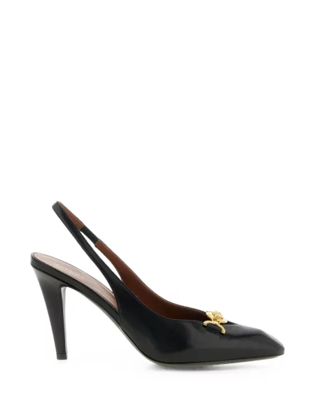 Pantofi cu toc Versace din piele slingback negru
