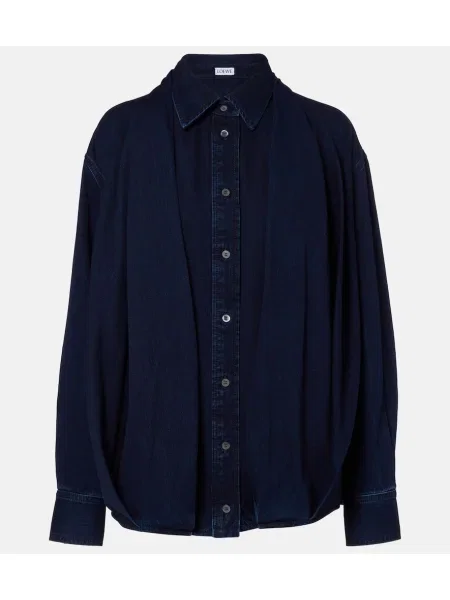 Cămașă Loewe drapată albastru