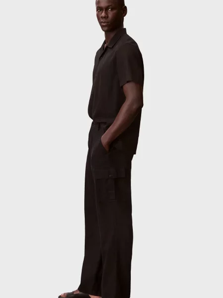 Льняные брюки карго Calvin Klein Jeans черные