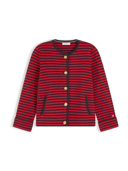 TOMMY HILFIGER Geacă tricotată albastru noapte roșu