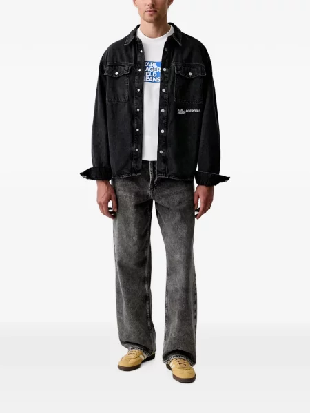Scurt tricou Karl Lagerfeld Jeans cu imagine alb