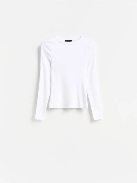 Reserved Tricou cu mânecă lungă din tricot striat multicolor