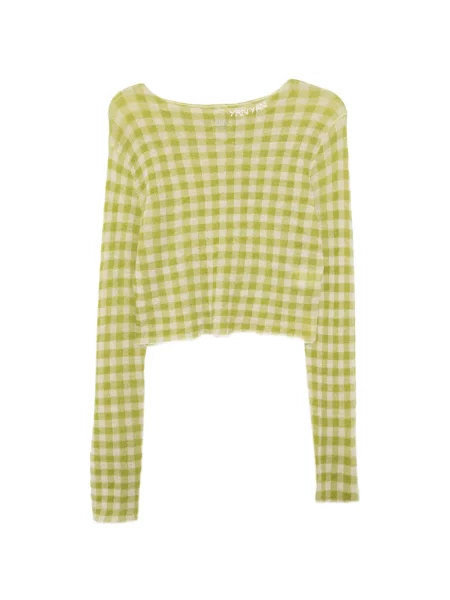 Top Yanyan Knits cu decolteu barcă verde