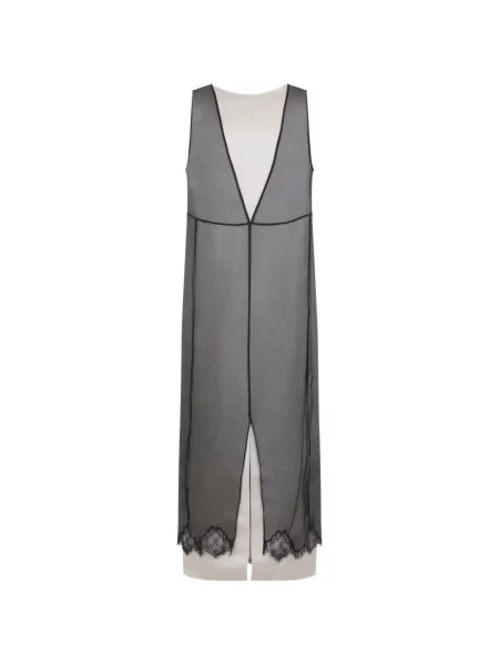 Rochie midi Carven de mătase negru
