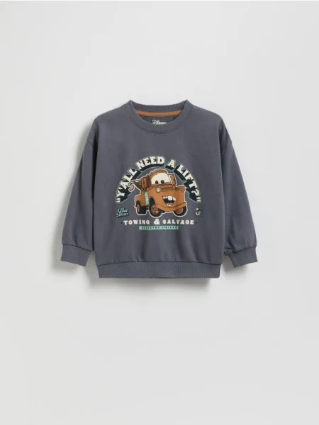 Reserved Tricou Cars din cu mânecă lungă gri-închis gri