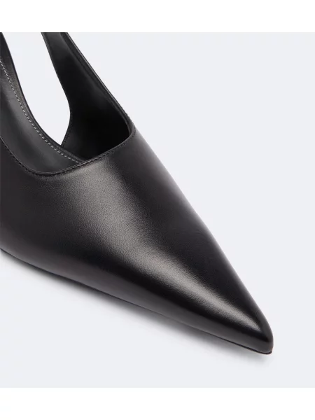 Pantofi cu toc Toteme din piele slingback negru