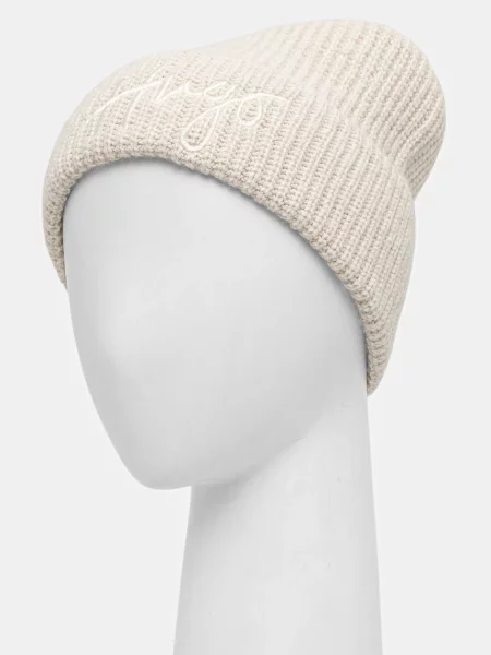 Шапка з домішкою вовни HUGO рожевий